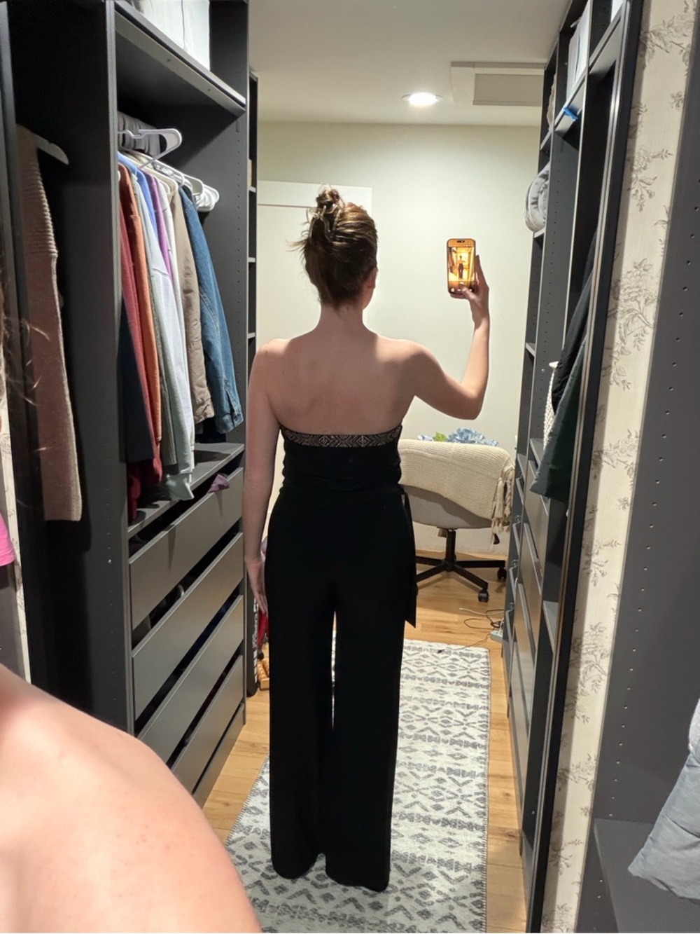 White House Black Market Black Strapless Jumpsuit - Picture 2 of 6